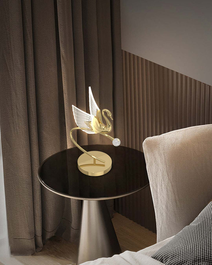 Gold Swan Table Light | Ivanka Lumiere