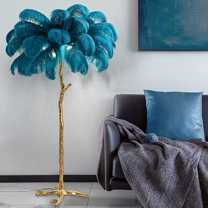 Blue Feather Floor Lamp | Ivanka Lumiere