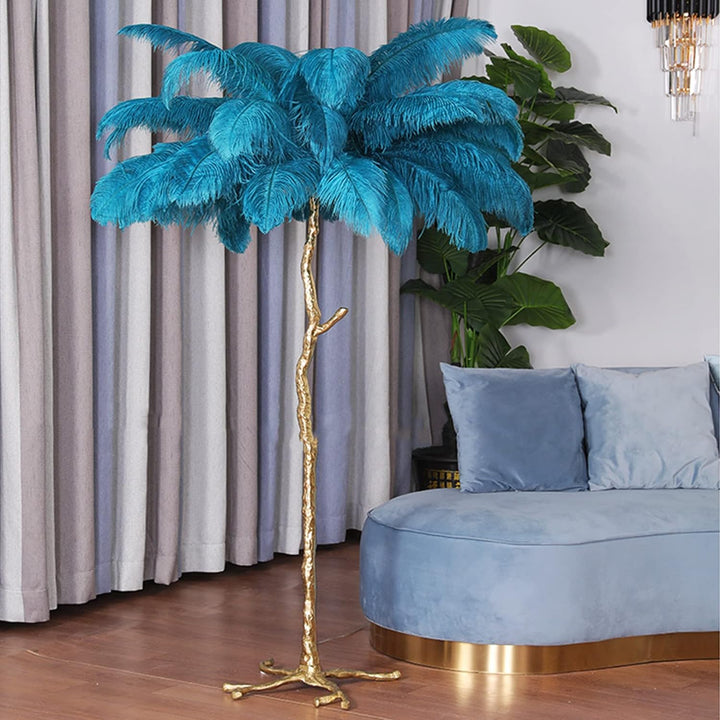 Blue Feather Floor Lamp | Ivanka Lumiere