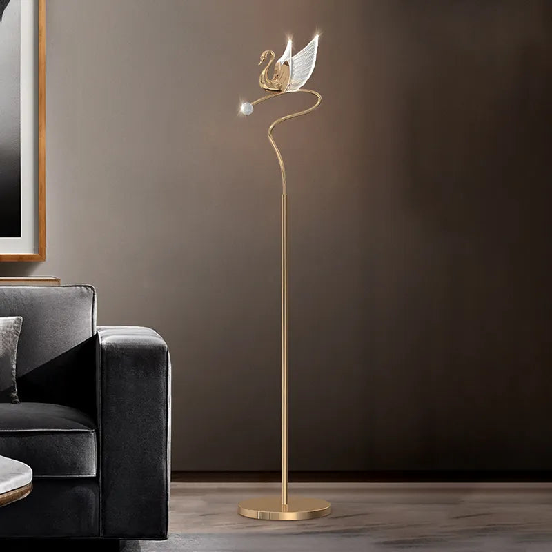 Gold Swan Floor Light| Ivanka Lumiere