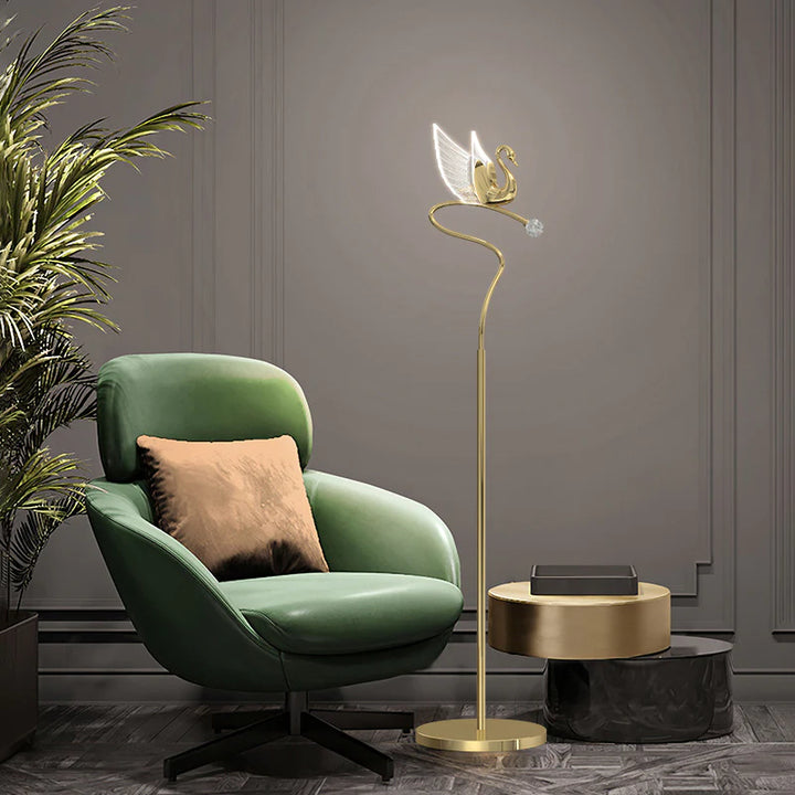 Gold Swan Floor Light| Ivanka Lumiere