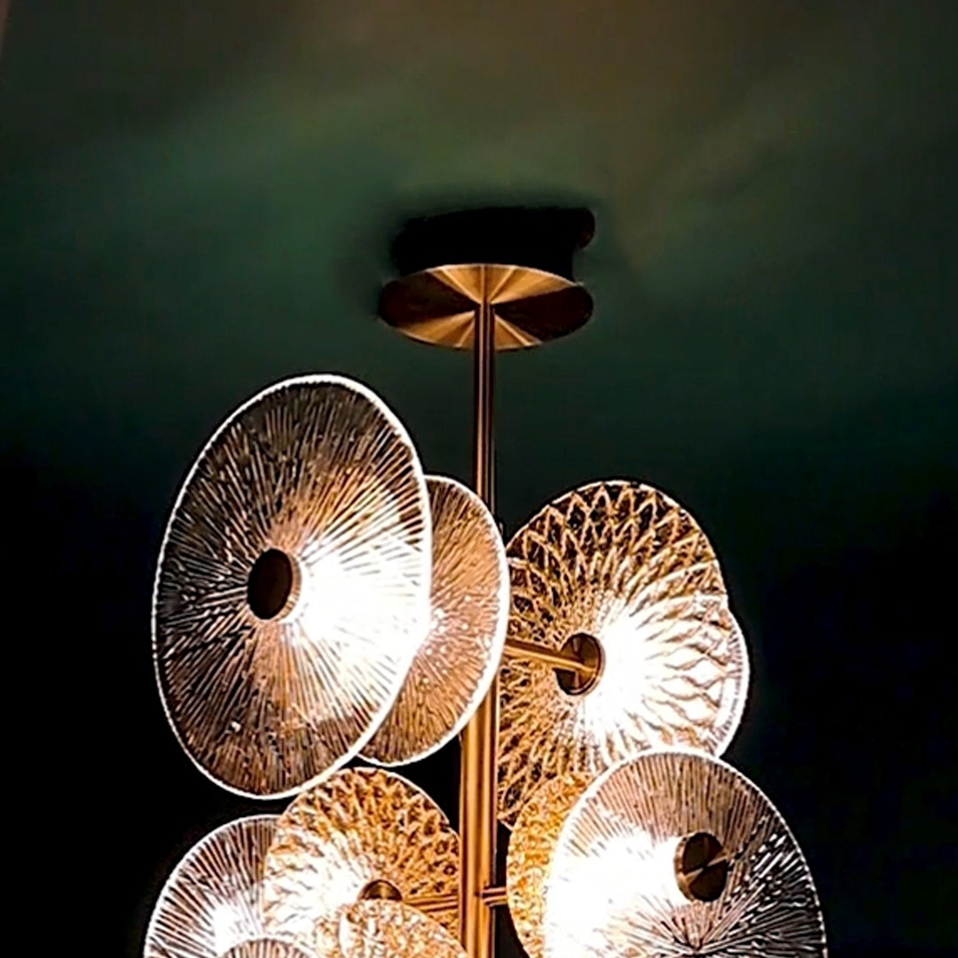 CASABLANCA GLASS ROUND DISC CHANDELIER | IVANKA LUMIERE