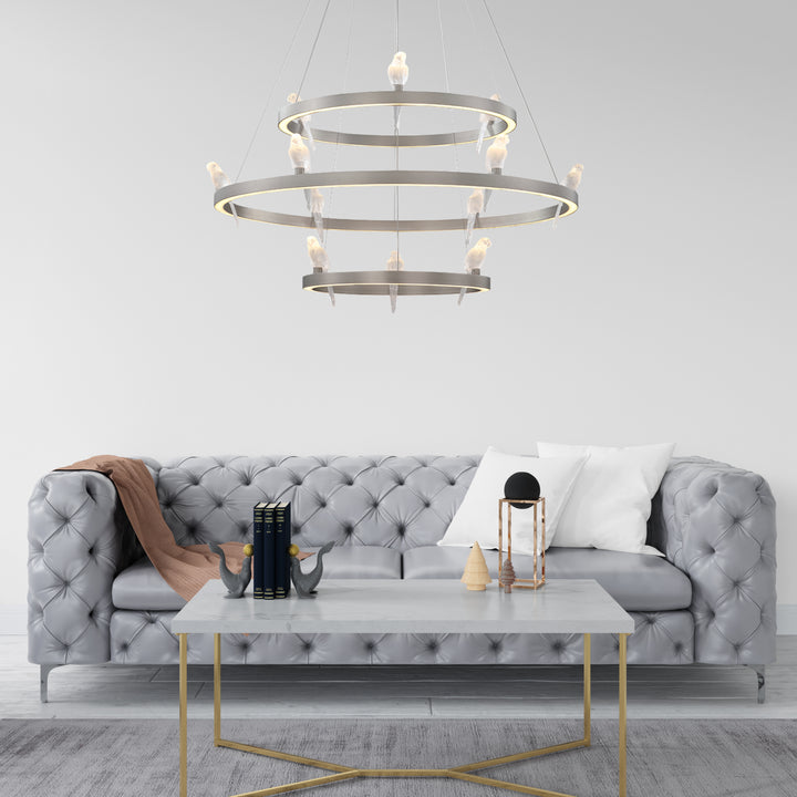 Regal Parrot Glow Two-Tier Chandelier | Ivanka Lumiere