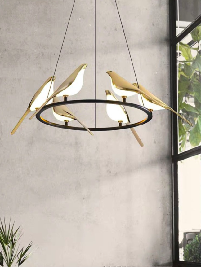 Golden Birds Chandelier | Ivanka Lumiere