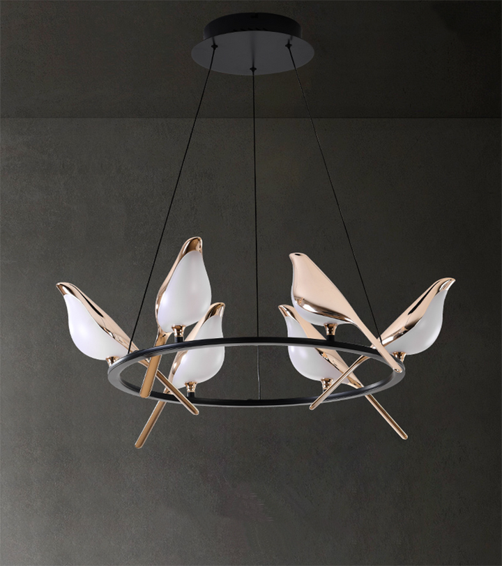 Golden Birds Chandelier | Ivanka Lumiere