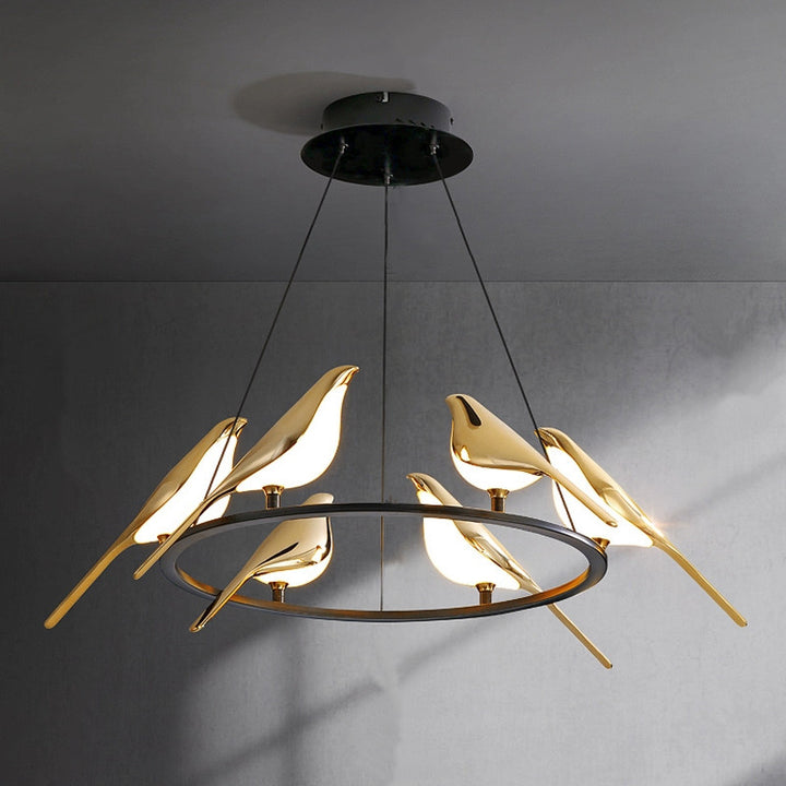 Golden Birds Chandelier | Ivanka Lumiere